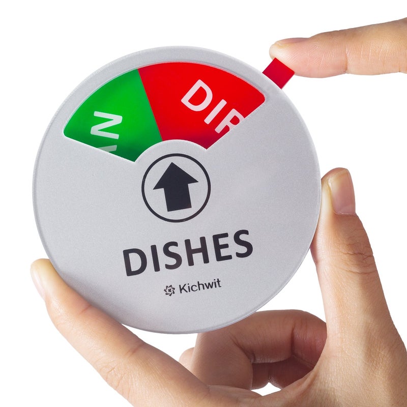Kichwit Clean Dirty Dishwasher Magnet with The 3rd Option â€œEmptyâ€, Non-Scratch Strong Magnet Backing & Residue Free Adhesive, 3.5â€ Diameter, Silver - Image 3